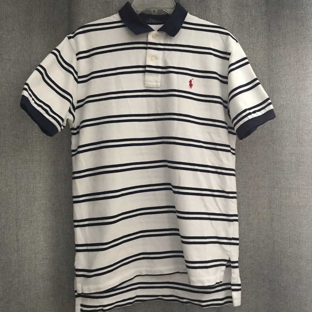 Medium Ralph Lauren Polo dress shirt white/navy stripes